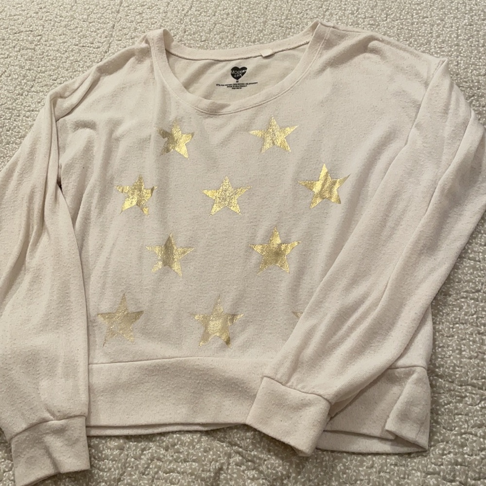 Star long sleeve gold sweater